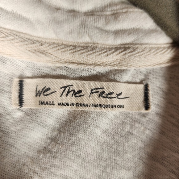 We The Free Cream Tunic Top Short Sleeve Collared Pocket Casual Boho Small - Picture 2 of 9